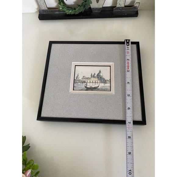 Santa Maria della Salute Venice Lithograph ? Signed Dated in Back Framed Vintage - Picture 5 of 16